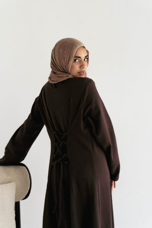 Cotton maxi dress in Brown - Lillyscarfofficial