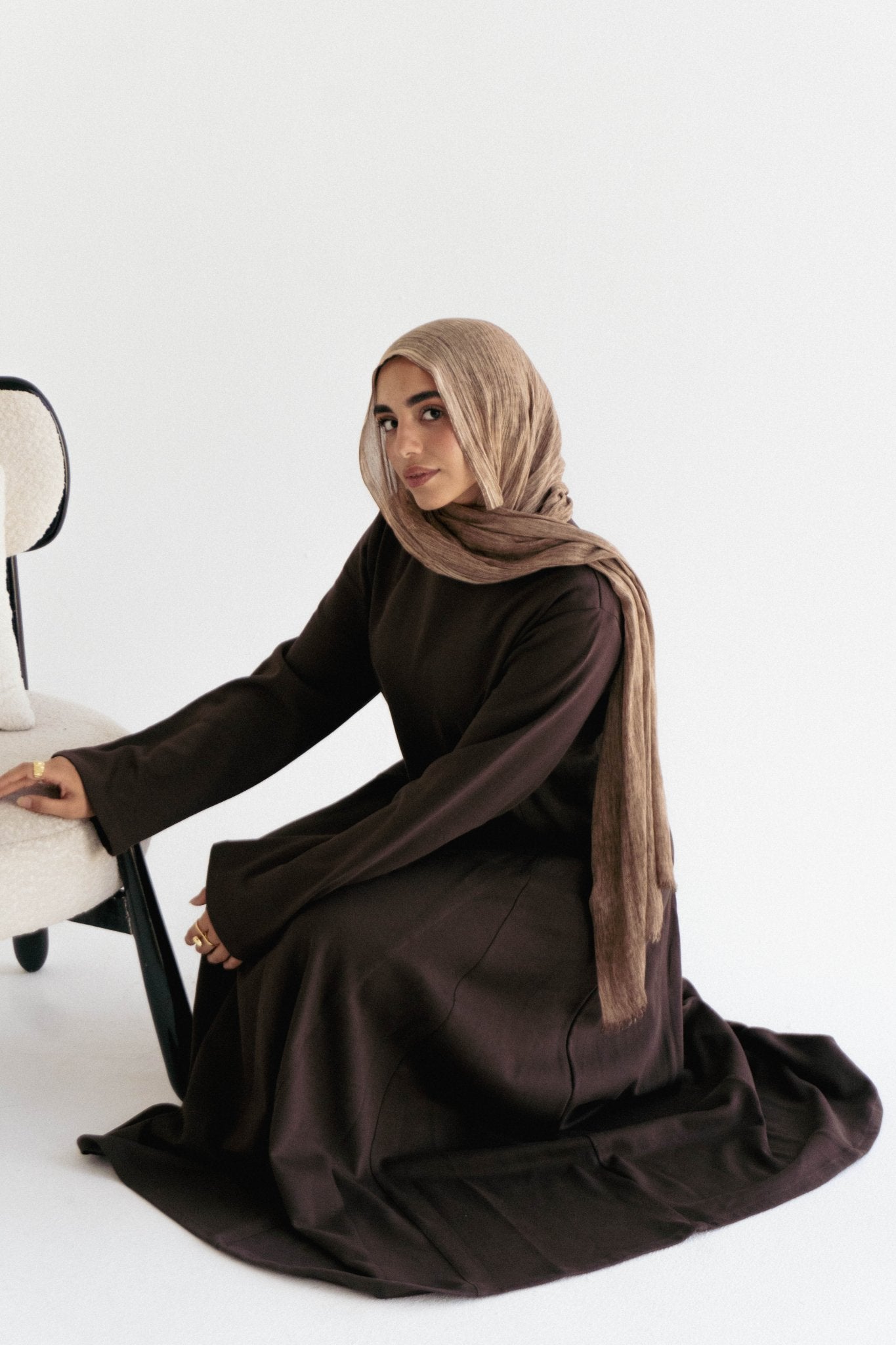 Cotton maxi dress in Brown - Lillyscarfofficial