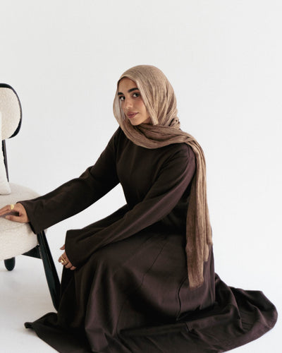 Cotton maxi dress in Brown - Lillyscarfofficial