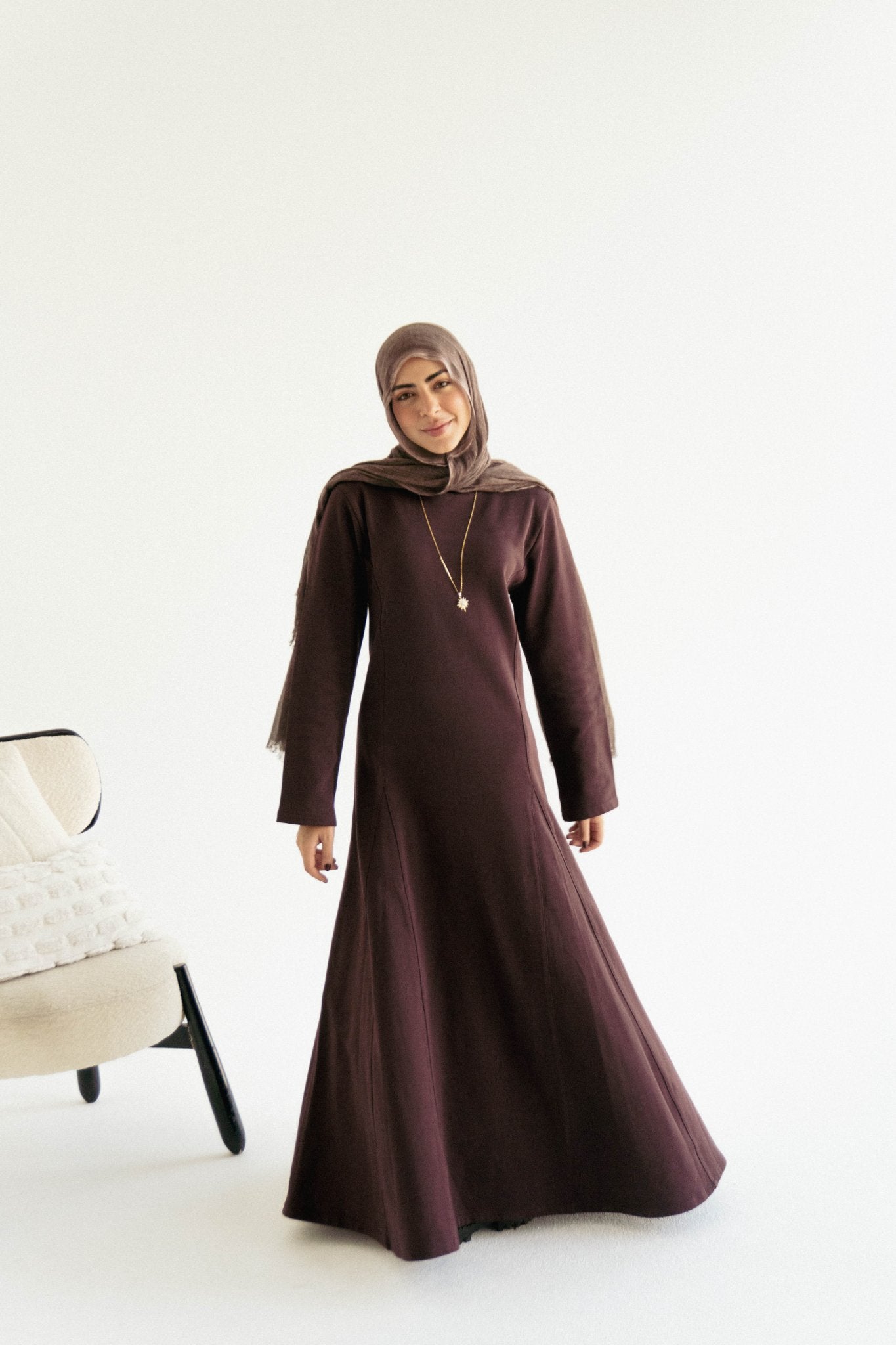 Cotton maxi dress in Wine - Lillyscarfofficial