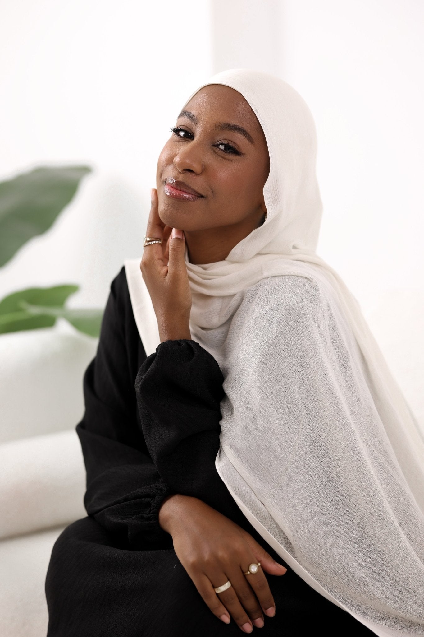 Cream Cotton Modal Scarf - Lillyscarfofficial