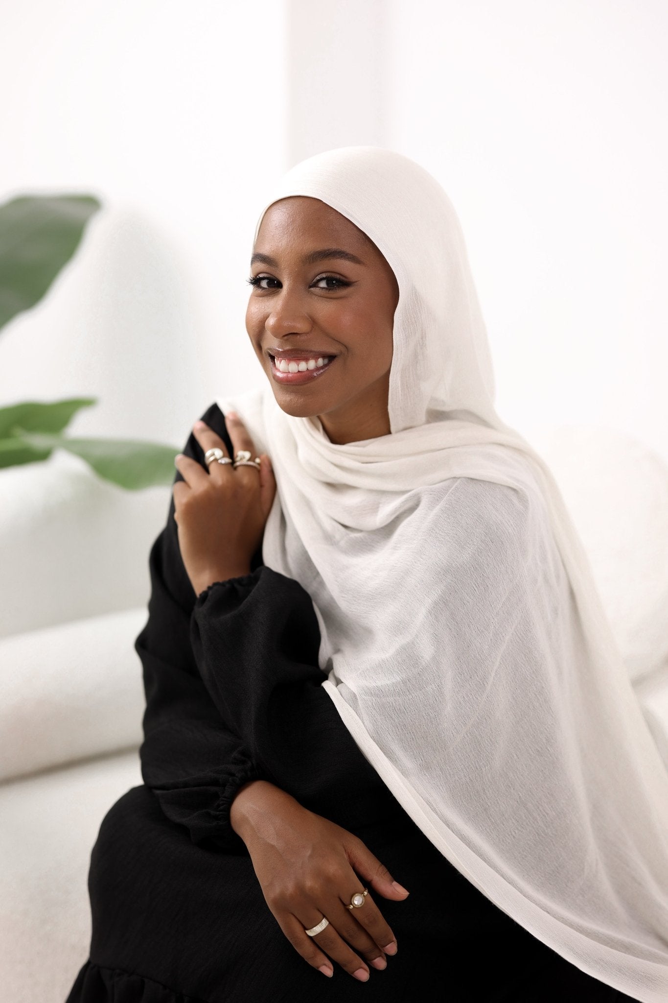 Cream Cotton Modal Scarf - Lillyscarfofficial