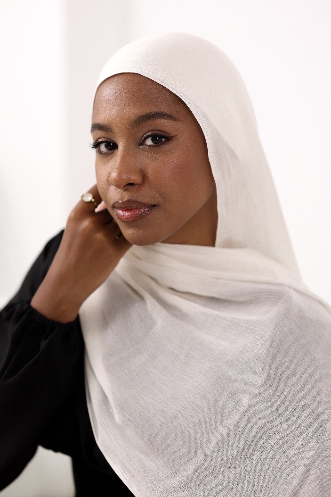 Cream Cotton Modal Scarf - Lillyscarfofficial