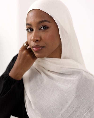 Cream Cotton Modal Scarf - Lillyscarfofficial