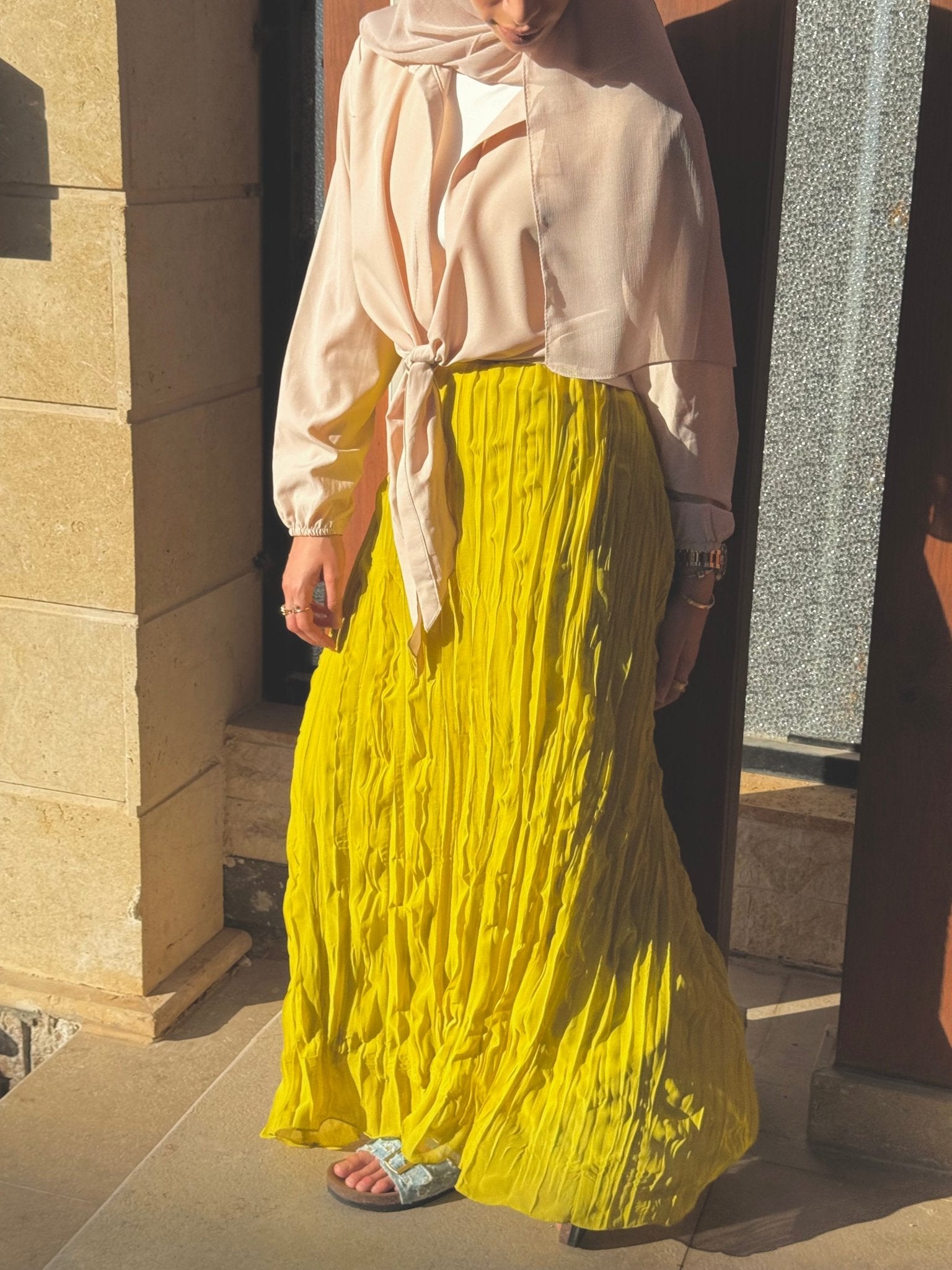 Crushed chiffon skirt - Lillyscarfofficial