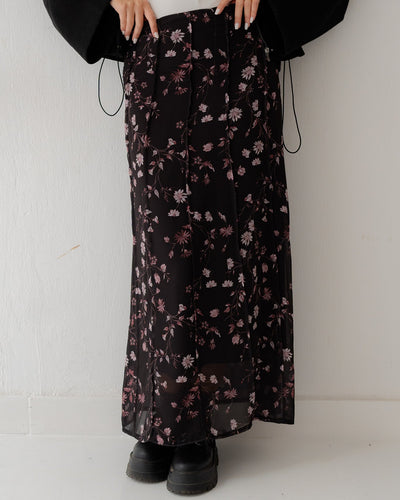 Daisy floral skirt in black - Lillyscarfofficial