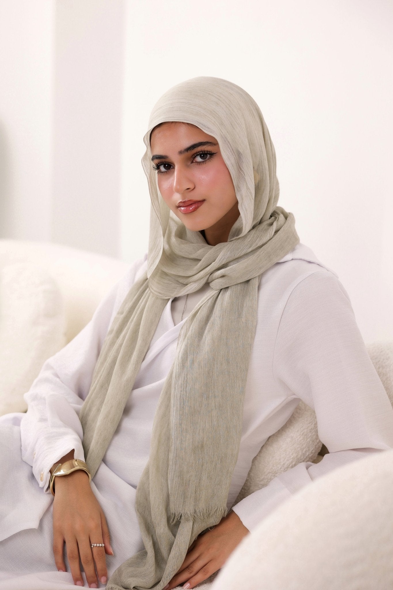 Dusty Sage Cotton Modal Scarf - Lillyscarfofficial