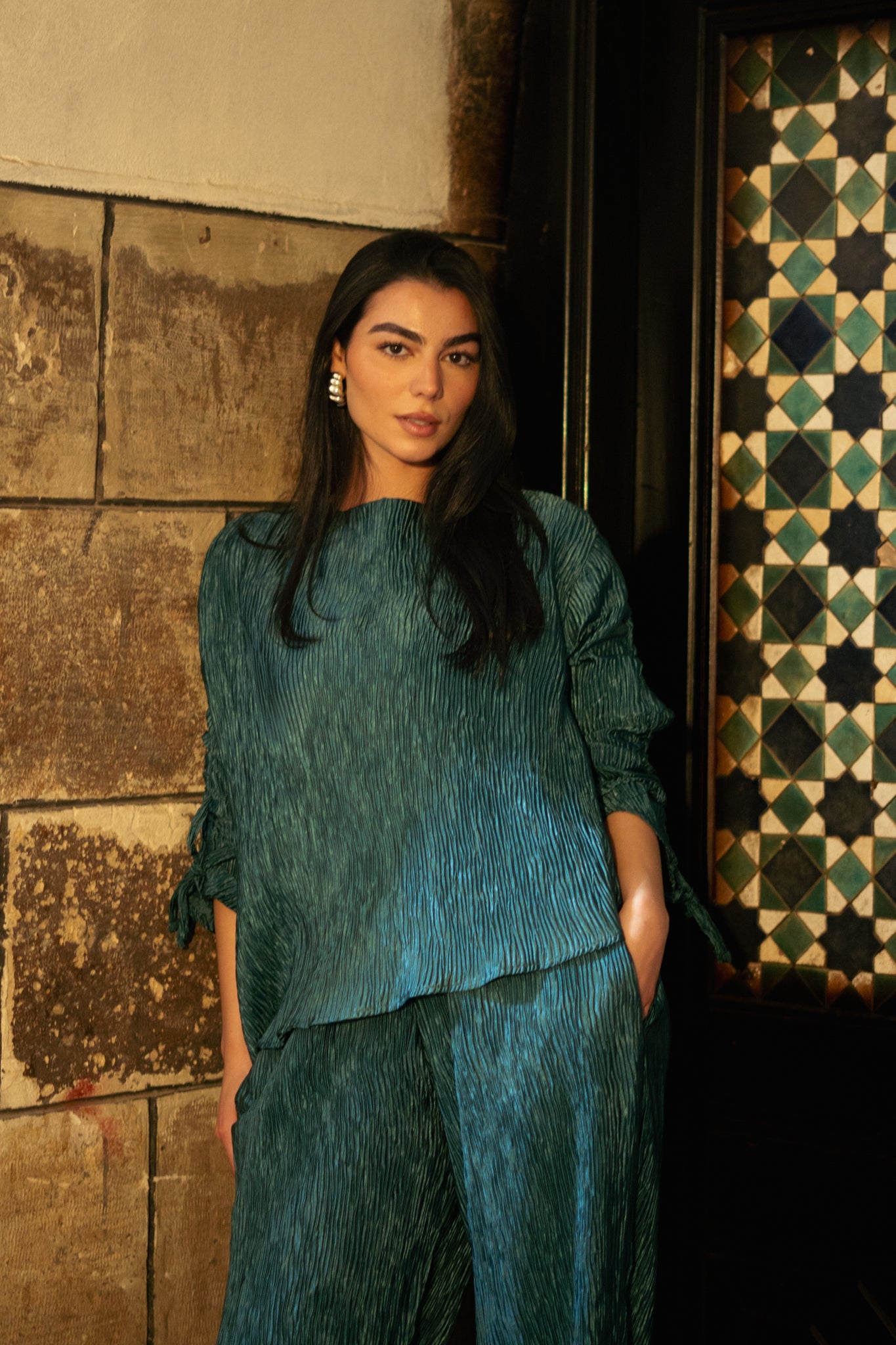 Emerald Plissé - Lillyscarfofficial