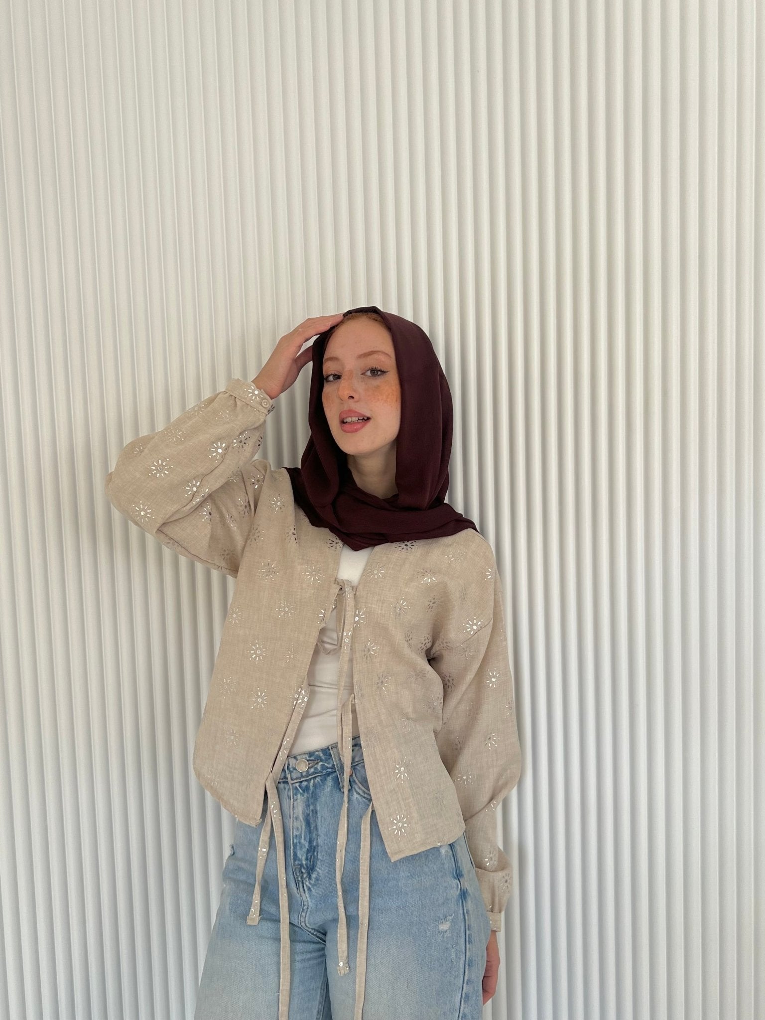 Fay blouse in beige - Lillyscarfofficial