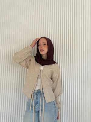 Fay blouse in beige - Lillyscarfofficial