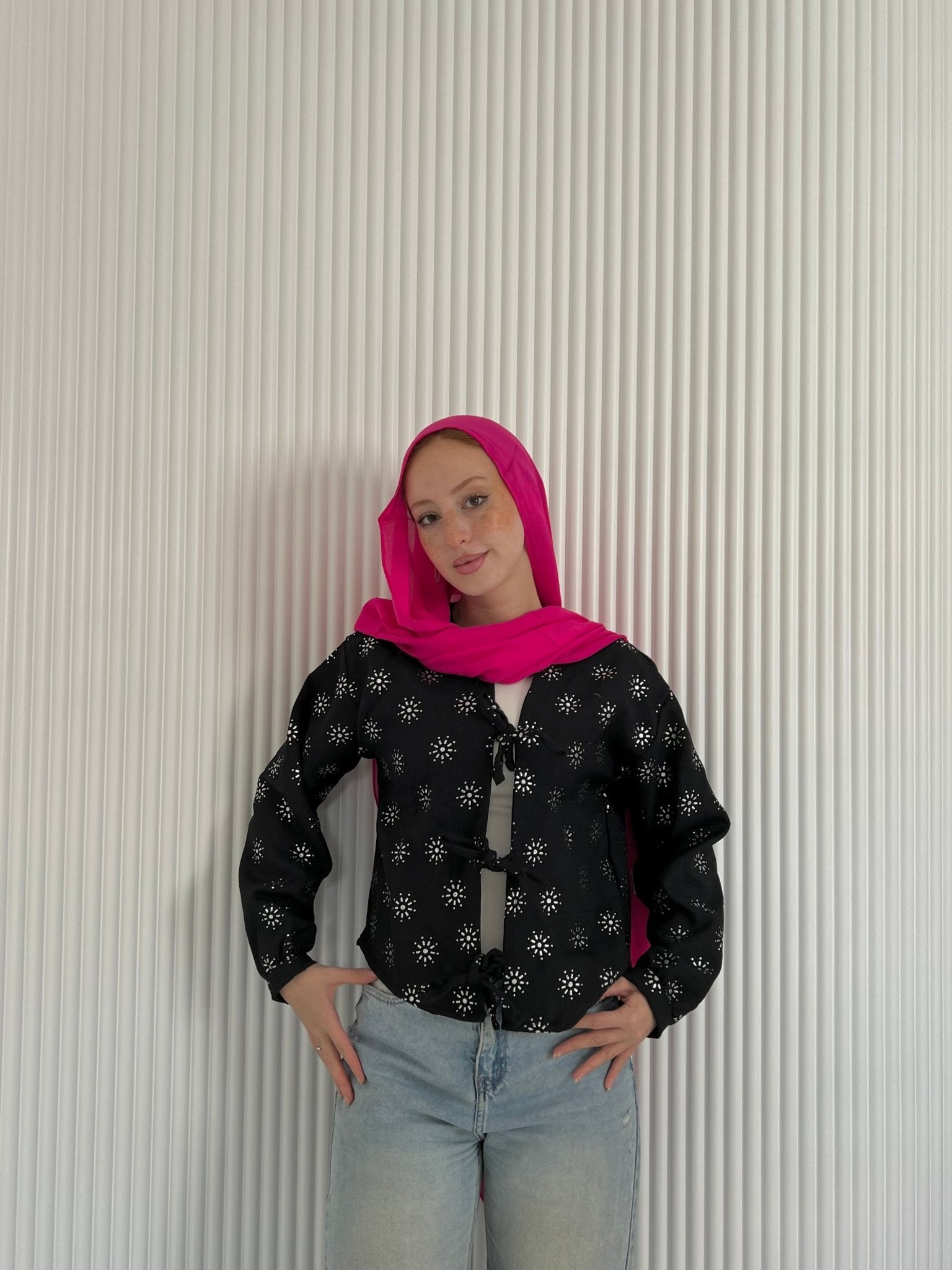 Fay blouse in black - Lillyscarfofficial