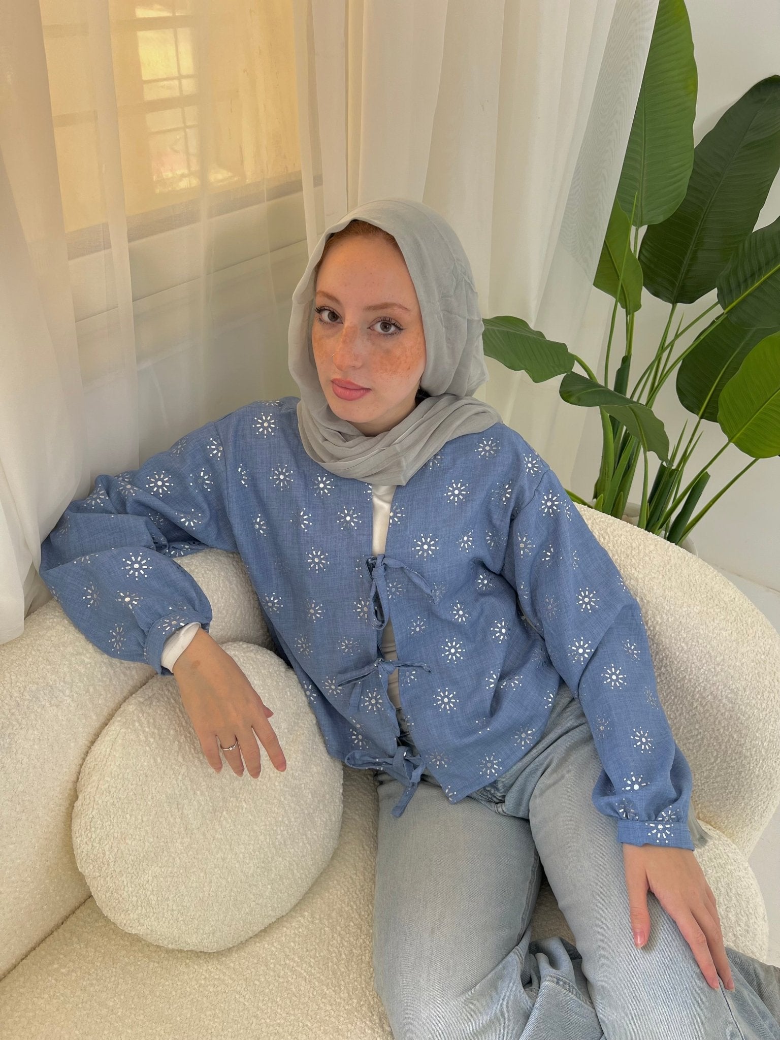 Fay blouse in blue - Lillyscarfofficial