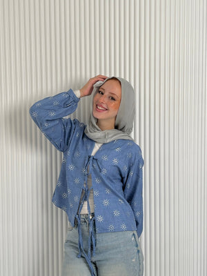 Fay blouse in blue - Lillyscarfofficial