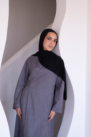 Gray Suede Dress - Lillyscarfofficial