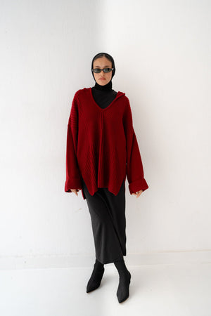 Handmade Trico in Burgundy - Lillyscarfofficial