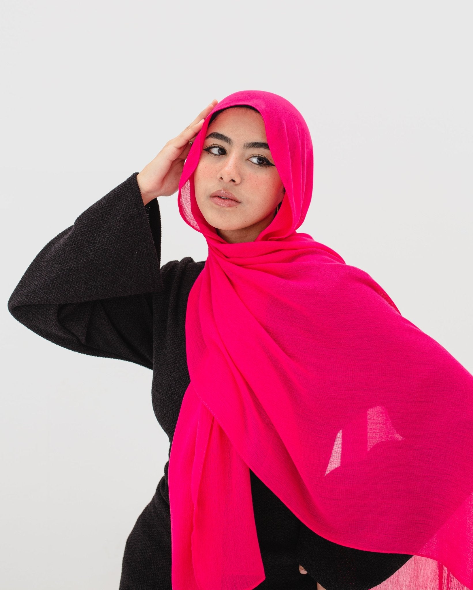Hot pink Cotton Veil - Lillyscarfofficial
