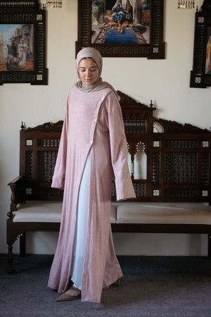 Knit Dress with Pleated Underlayer - Lillyscarfofficial