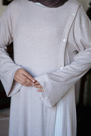 Knit Dress with Pleated Underlayer - Lillyscarfofficial