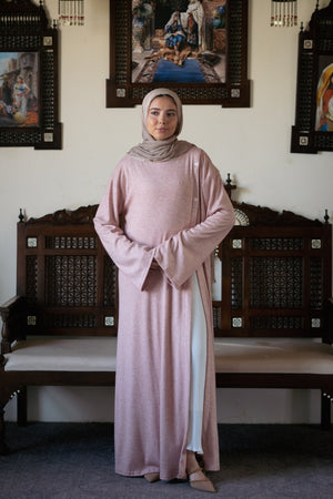 Knit Dress with Pleated Underlayer - Lillyscarfofficial