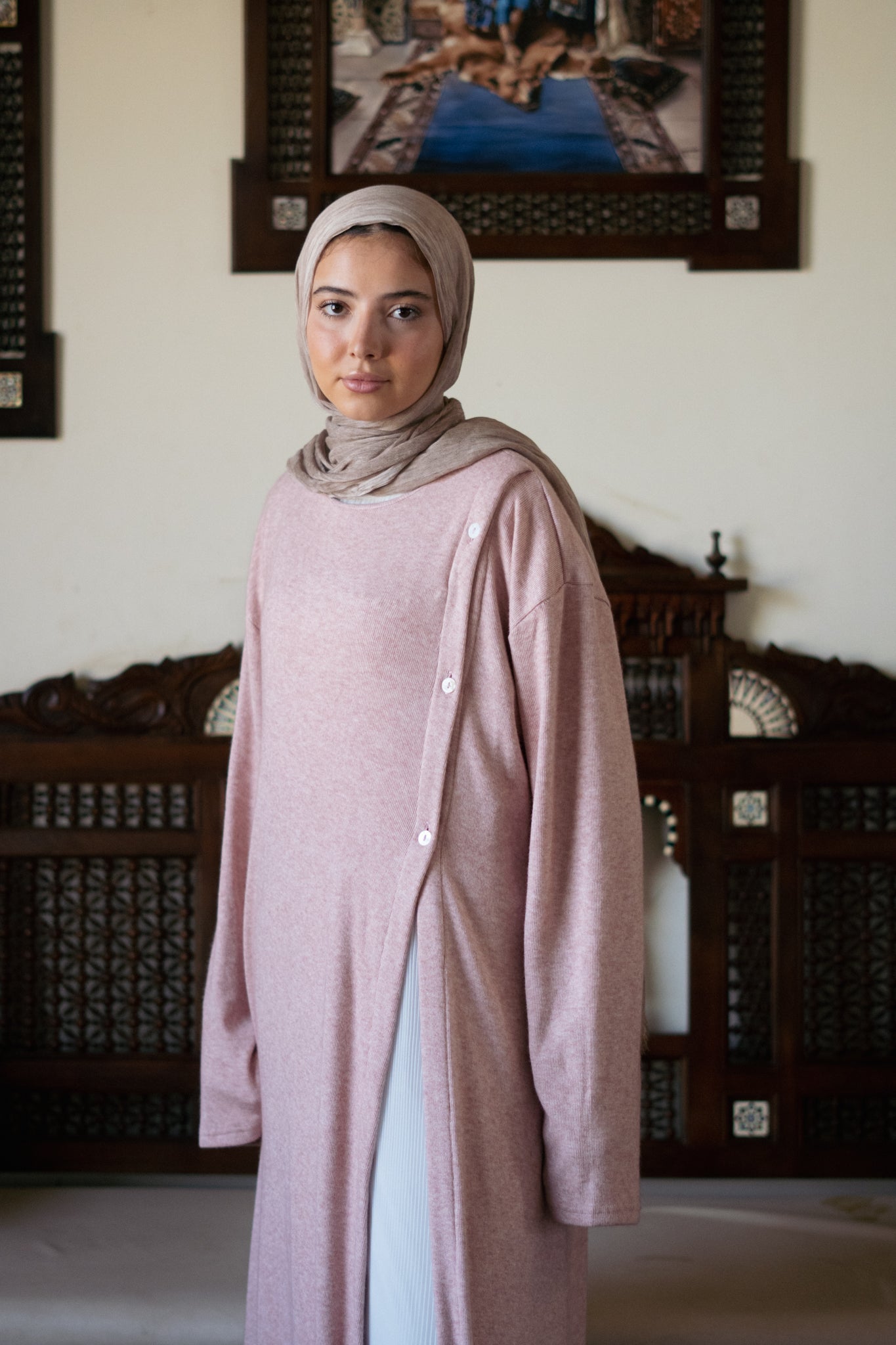 Knit Dress with Pleated Underlayer - Lillyscarfofficial