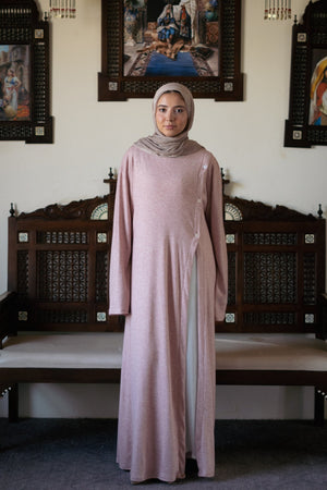 Knit Dress with Pleated Underlayer - Lillyscarfofficial