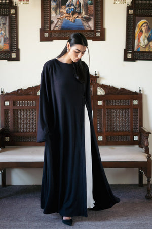 Knit Dress with Pleated Underlayer - Lillyscarfofficial