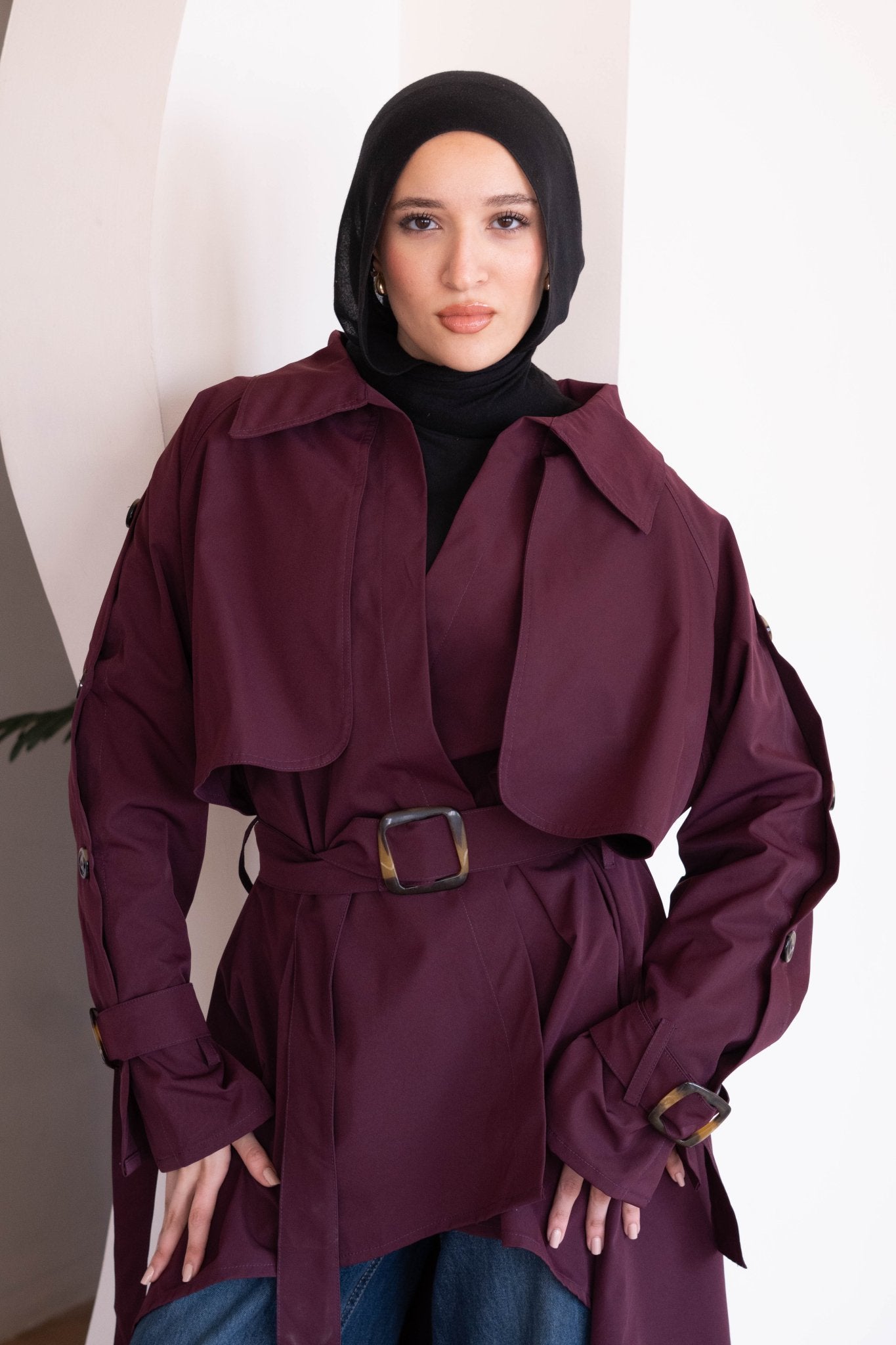 Le trench coat in burgundy - Lillyscarfofficial