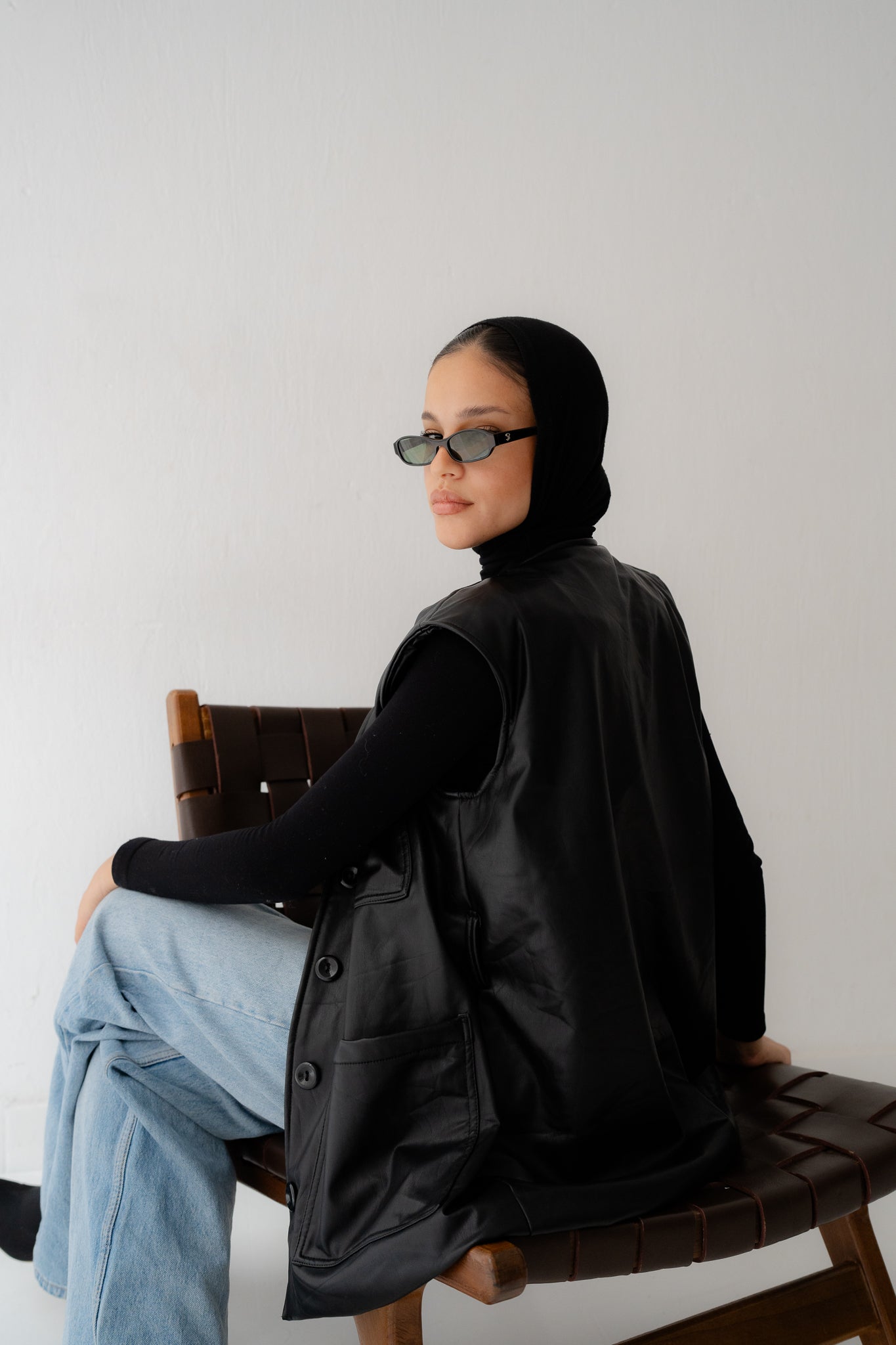 LEATHER BELTED VEST - Lillyscarfofficial