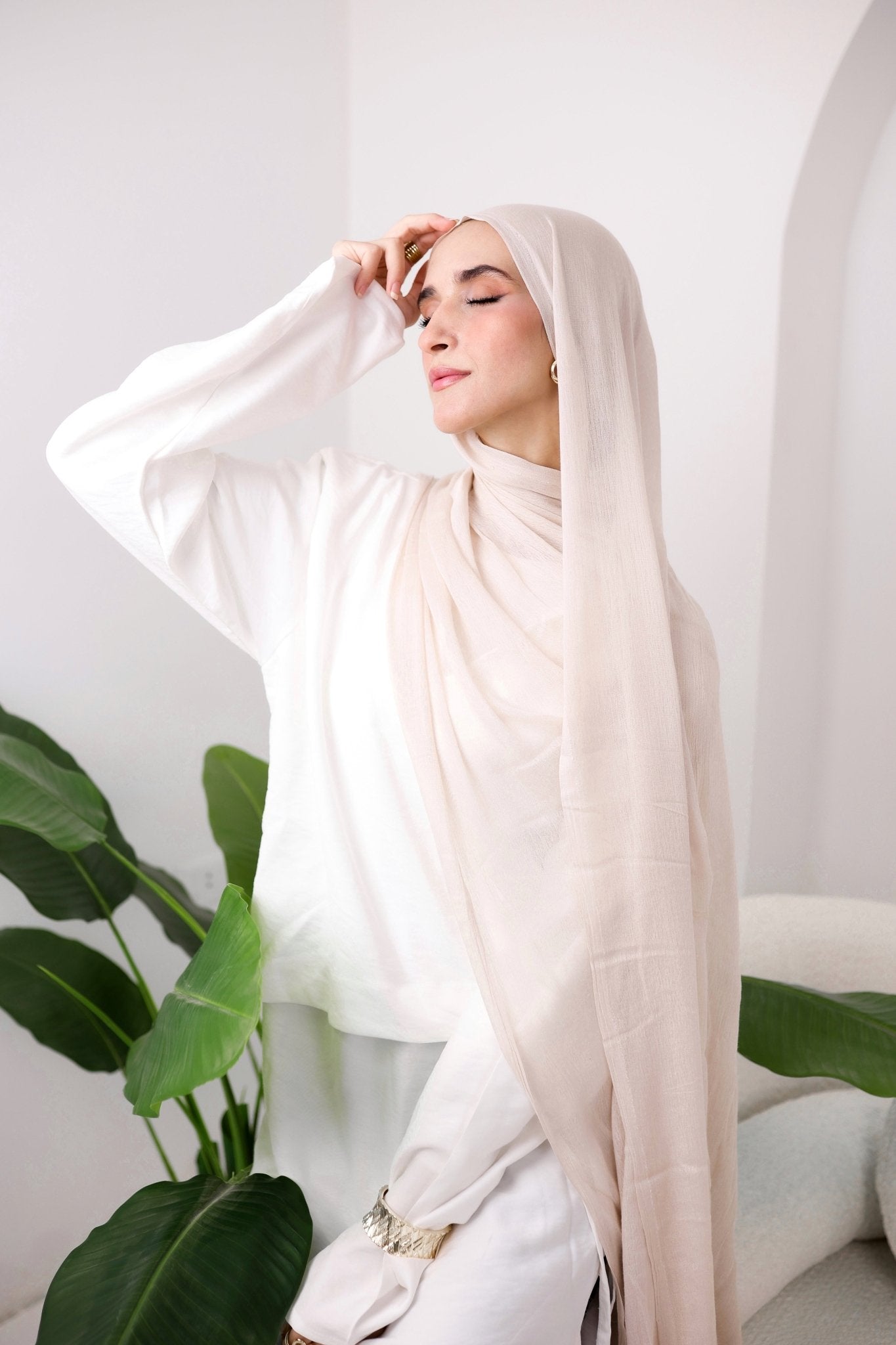 light nude Cotton Modal Scarf - Lillyscarfofficial