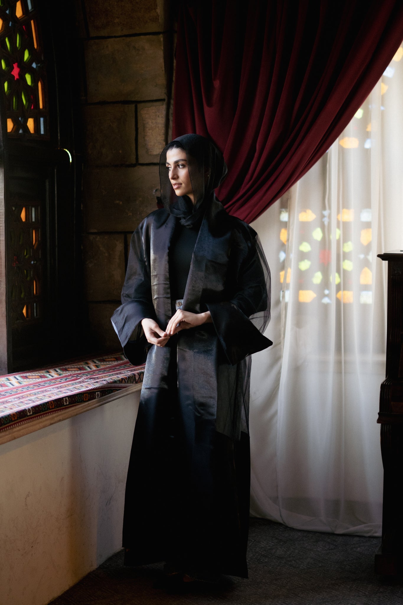 Mikado Tulle Caftan - Lillyscarfofficial