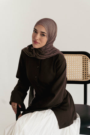 Mira Buttoned Top in Brown - Lillyscarfofficial