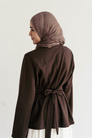 Mira Buttoned Top in Brown - Lillyscarfofficial