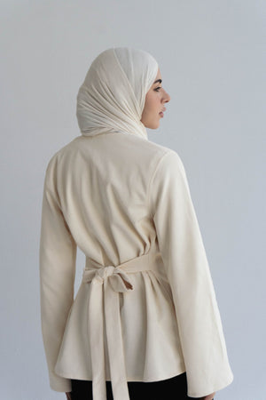 Mira Buttoned Top in crème - Lillyscarfofficial