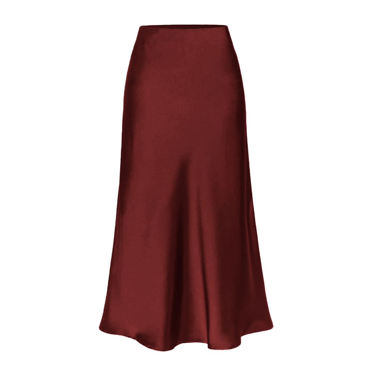 Wine red Satin Skirt