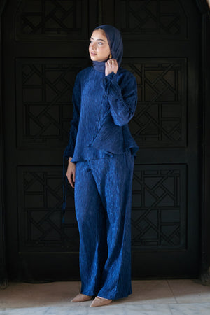 Navy Plissé - Lillyscarfofficial