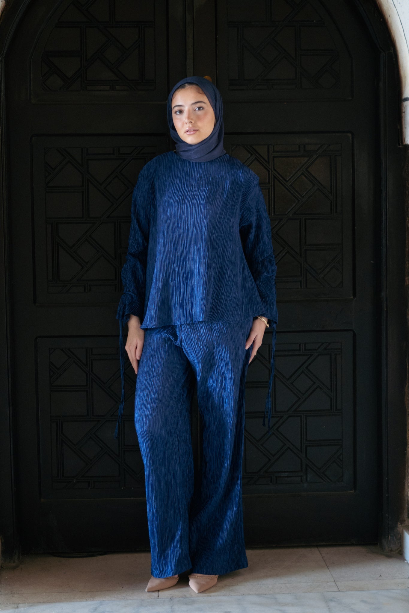 Navy Plissé - Lillyscarfofficial