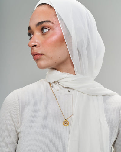 Off - white Chiffon Dubeta - Lillyscarfofficial