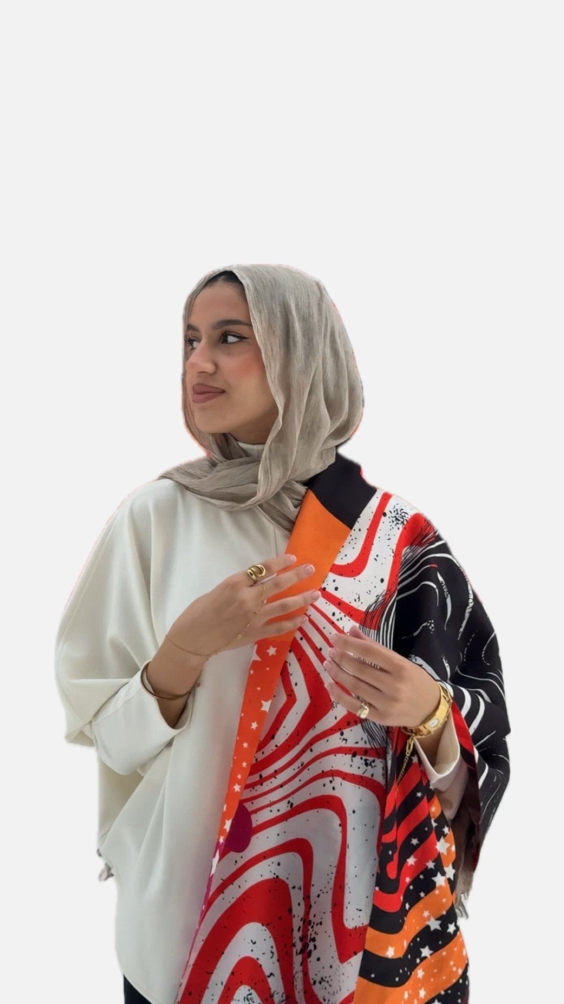 Orange Edge Shawl - Lillyscarfofficial