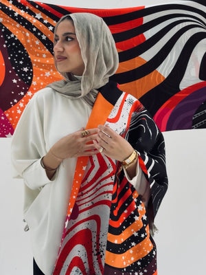 Orange Edge Shawl - Lillyscarfofficial