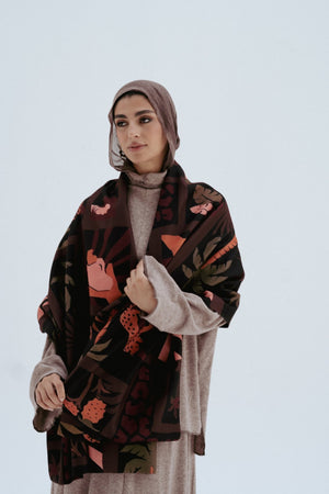 Orange pineapple Shawl - Lillyscarfofficial