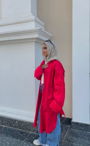 Oversized Cotton Poplin Shirt - Lillyscarfofficial