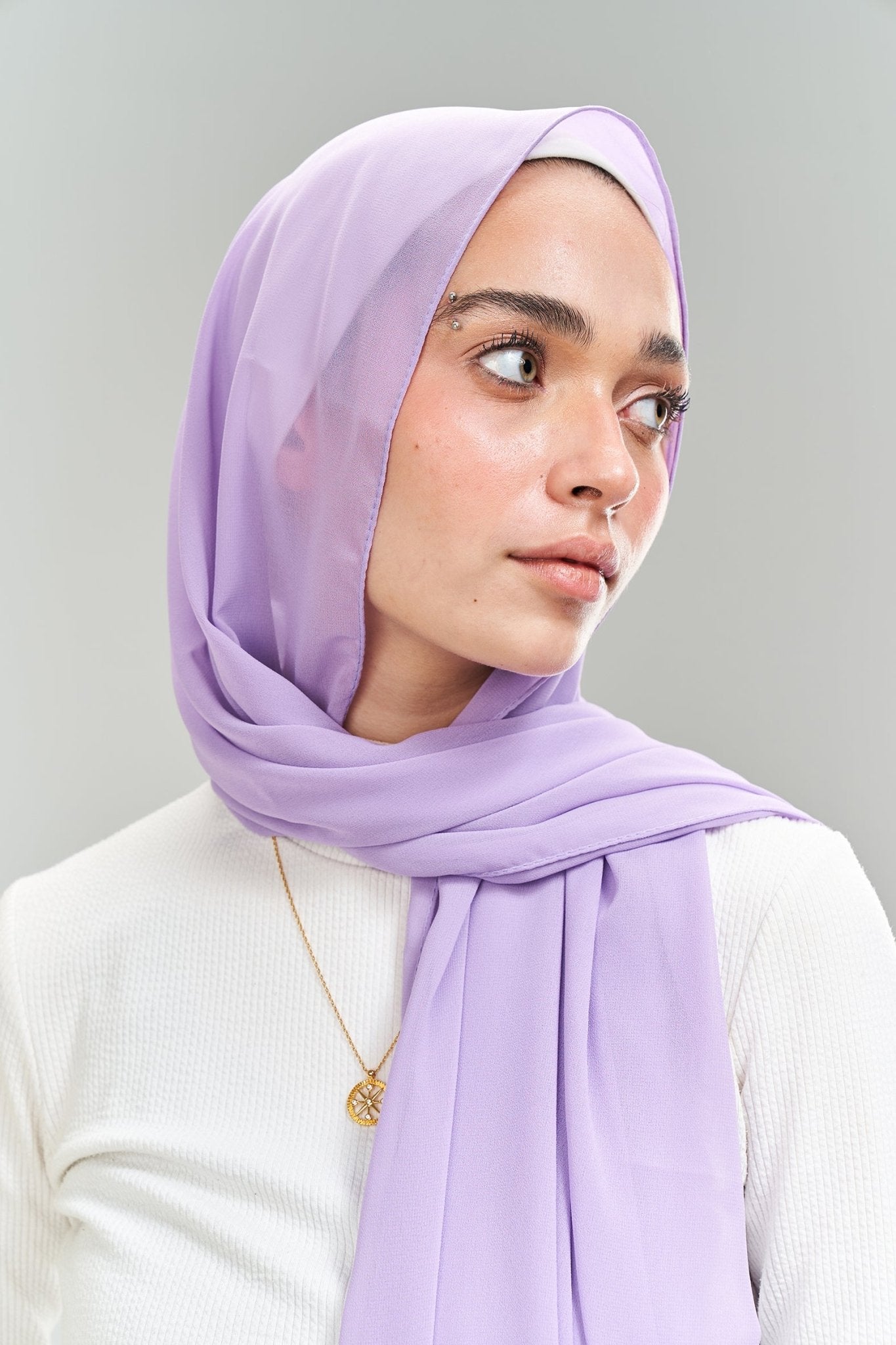 Plain purple chiffon - Lillyscarfofficial