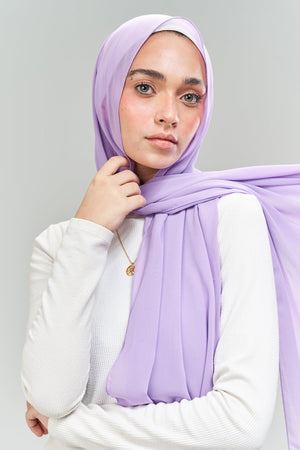 Plain purple chiffon - Lillyscarfofficial