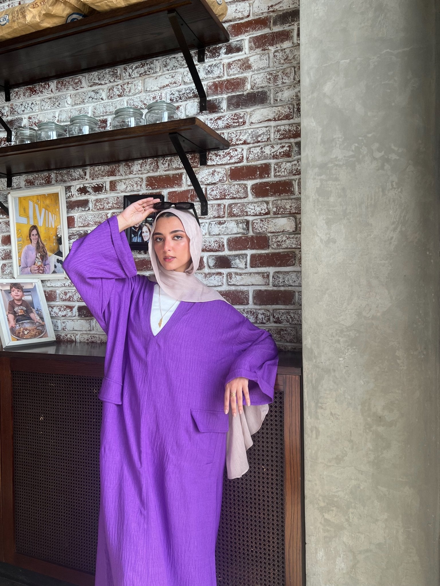 POCKET DRESS IN PURPLE - Lillyscarfofficial