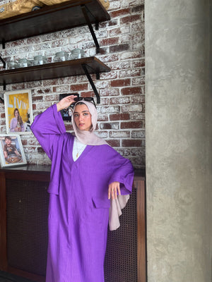 POCKET DRESS IN PURPLE - Lillyscarfofficial