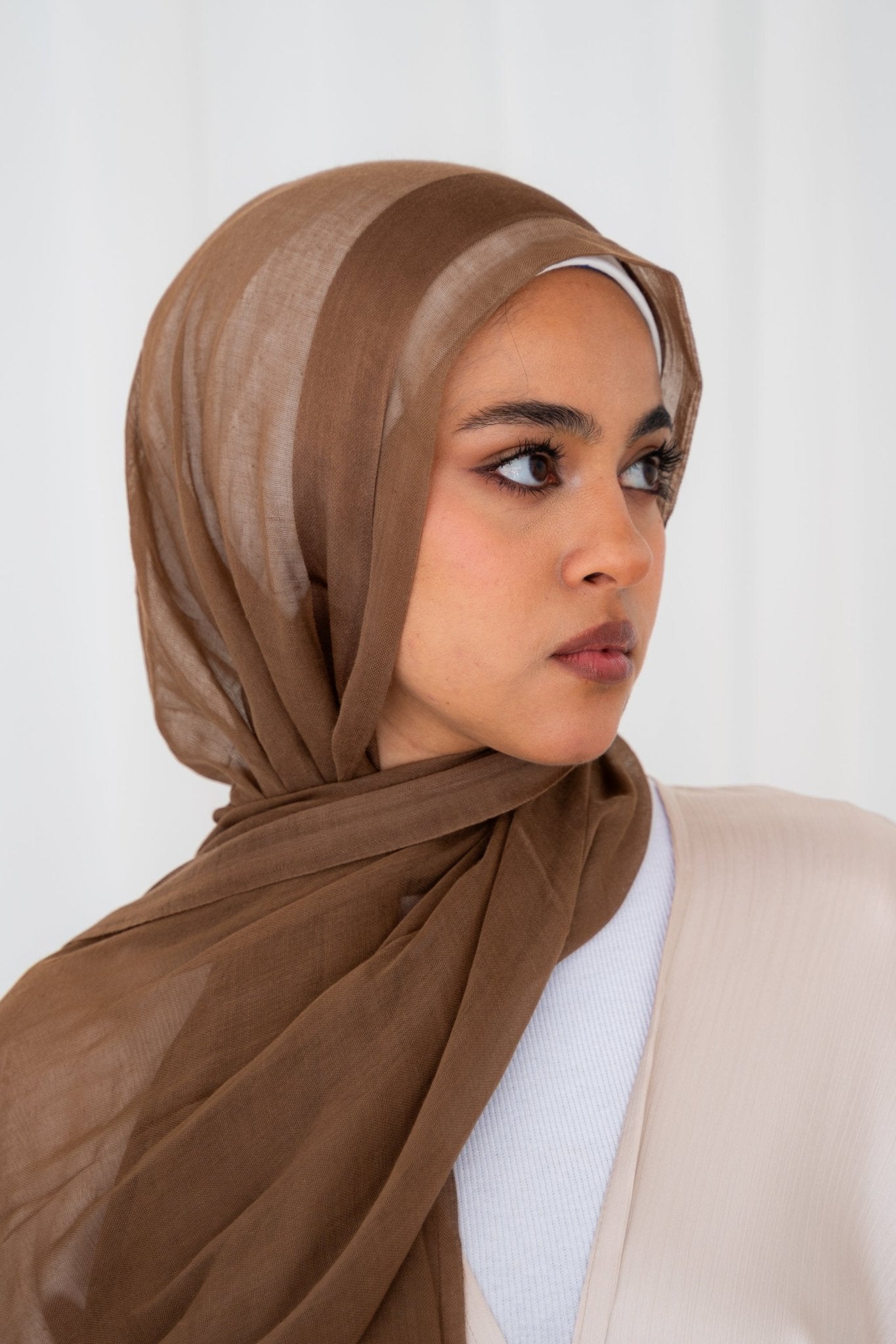 Qahwa brown linen - Lillyscarfofficial