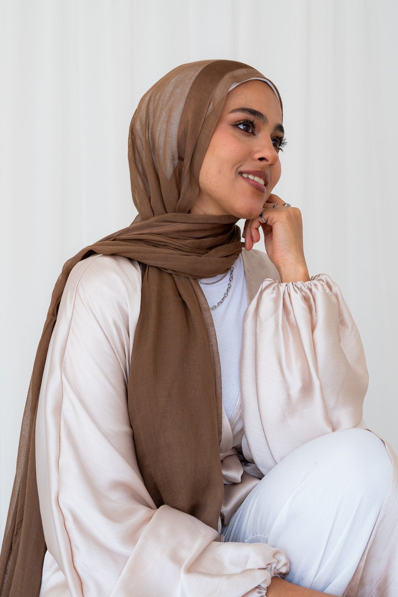 Qahwa brown linen - Lillyscarfofficial