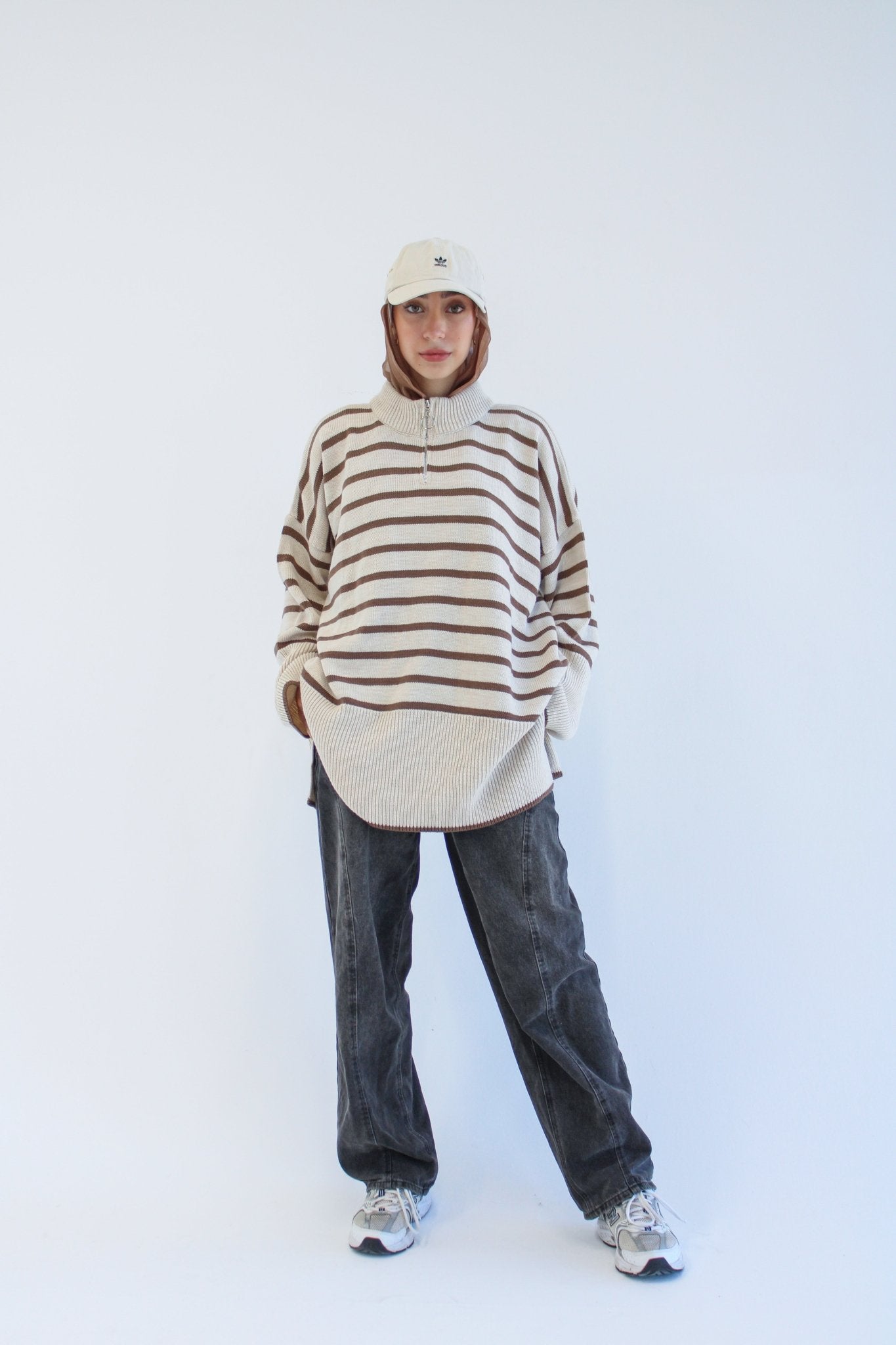 Soft Striped Pullover in brown - Lillyscarfofficial