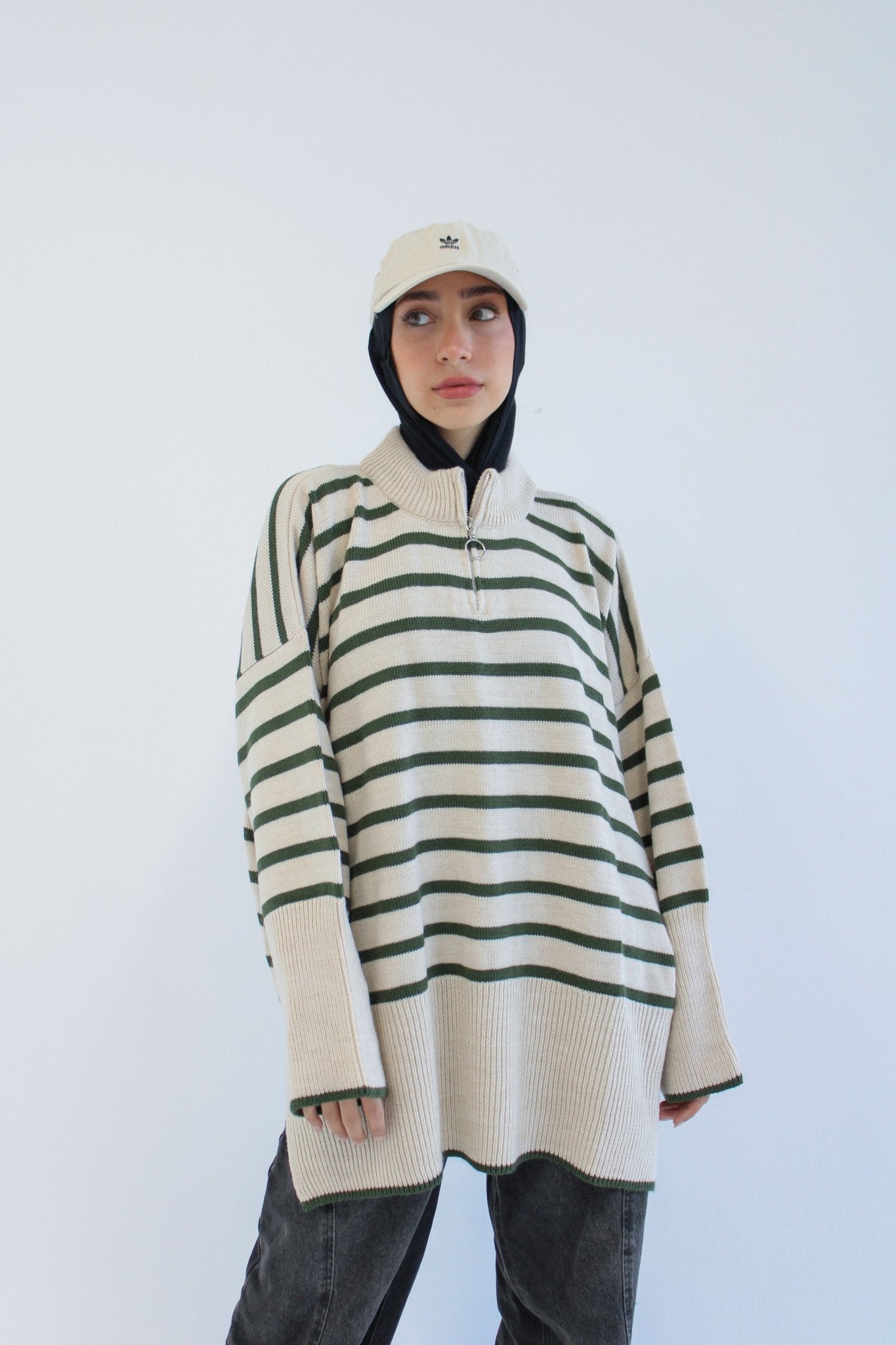 Soft Striped Pullover in olive - Lillyscarfofficial