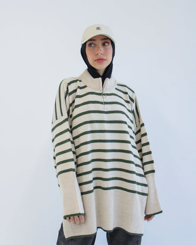 Soft Striped Pullover in olive - Lillyscarfofficial